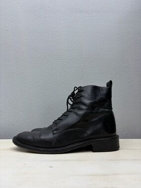 Vince Black Leather Cabria Lace Up Boots Size 9